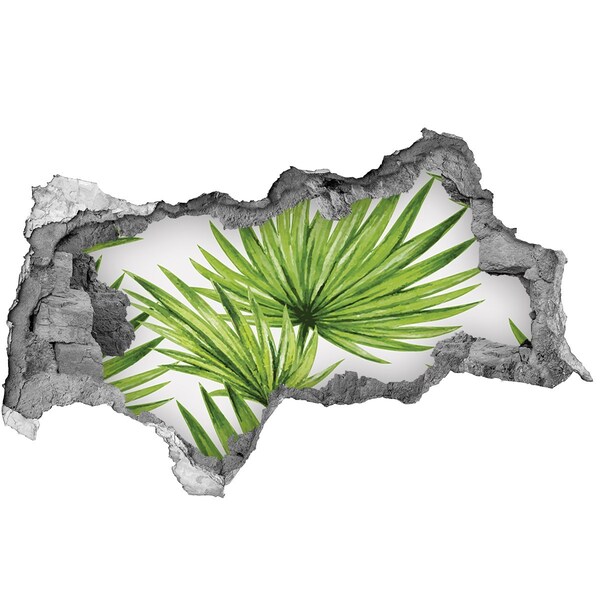 3D muursticker gescheurde muur Tropisch paradijs met hibiscus