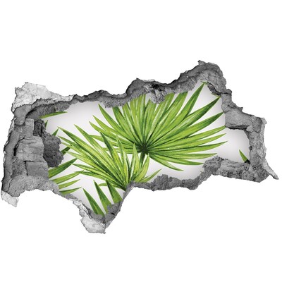 3D muursticker gescheurde muur Tropisch paradijs met hibiscus