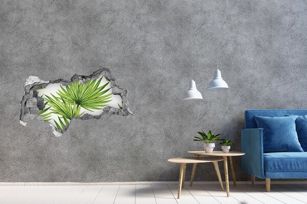 3D muursticker gescheurde muur Tropisch paradijs met hibiscus