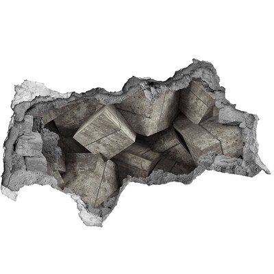 Samoprzylepna dziura na ścianę Zniszczona ściana z widokiem na betonową przestrzeń