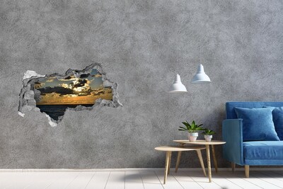 3D sticker gat in stenen muur Een koffieoase in het hart van het huis