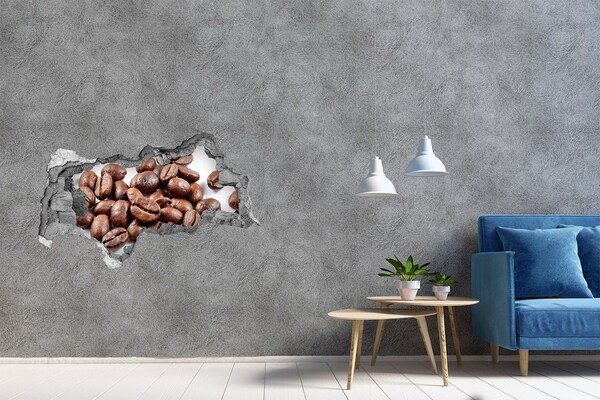 3D sticker gat in stenen muur Bosrijke open plek in de ochtend