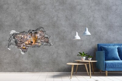 3D muursticker gescheurde muur Schattige kat in een trui