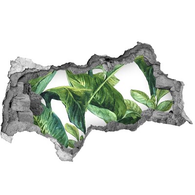 Zelfklevende 3D wandsticker illusie Groen landschap in een gat in de muur
