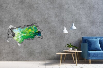 3D muursticker gescheurde muur Vrouw met een blauwe hoed