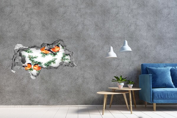 Samoprzylepna dziura na ścianę Ptaki na tle zieleni