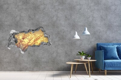 Wandsticker 3D doorkijk Tropisch paradijs achter de muur