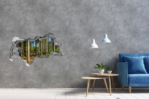 3D sticker gat in stenen muur Arctische wolven in hun natuurlijke habitat