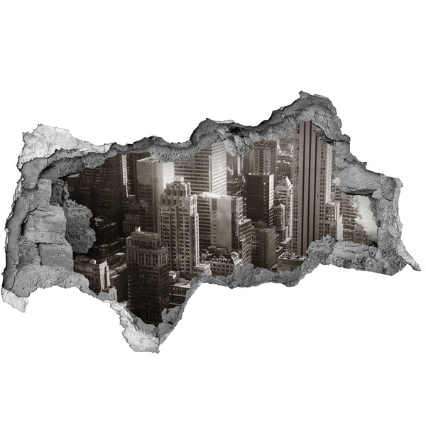 Fototapeta dziura na ścianę 3d Widok na miasto z dziury w ścianie