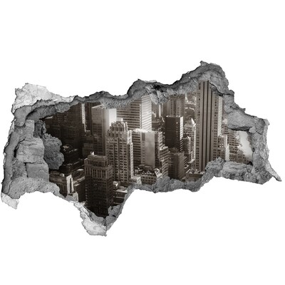 Fototapeta dziura na ścianę 3d Widok na miasto z dziury w ścianie