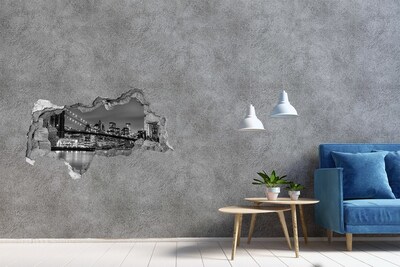 Zelfklevende 3D wandsticker illusie Zonsondergang boven de zee
