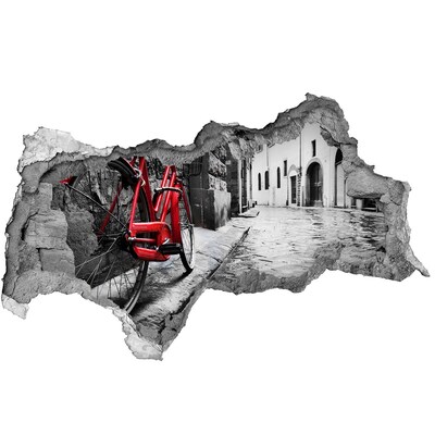 Zelfklevende 3D wandsticker illusie Groen bos in een gat in de muur