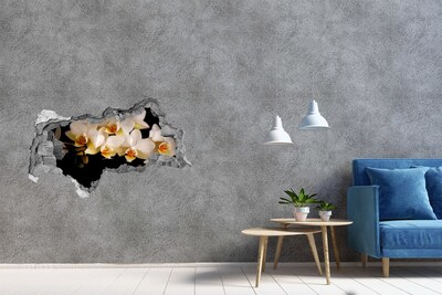 Wandsticker 3D doorkijk Een golf van kleur in een gat in de muur