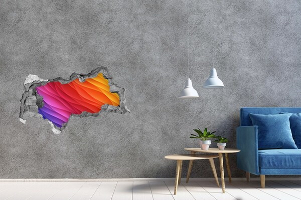 3D sticker gat in stenen muur Een kosmisch perspectief op de aarde en de zon.