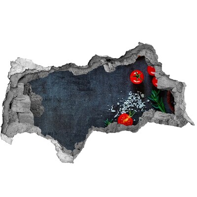 3D muursticker gescheurde muur Een bloemenparadijs achter de muren.