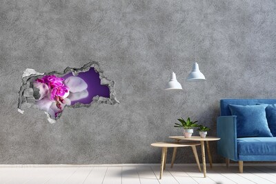 3D sticker gat in stenen muur Groene plant in een gat in de muur