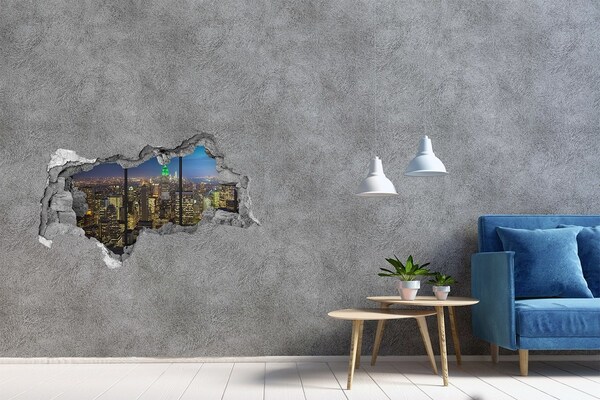 Zelfklevende 3D wandsticker illusie Koffie in een natuurlijke omgeving