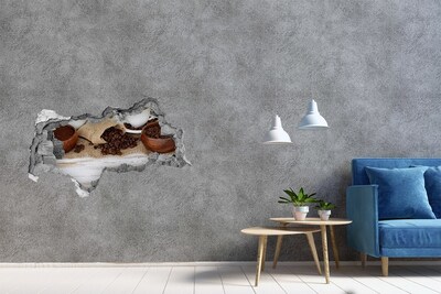 3D muursticker gescheurde muur Uitzicht op de skyline van New York