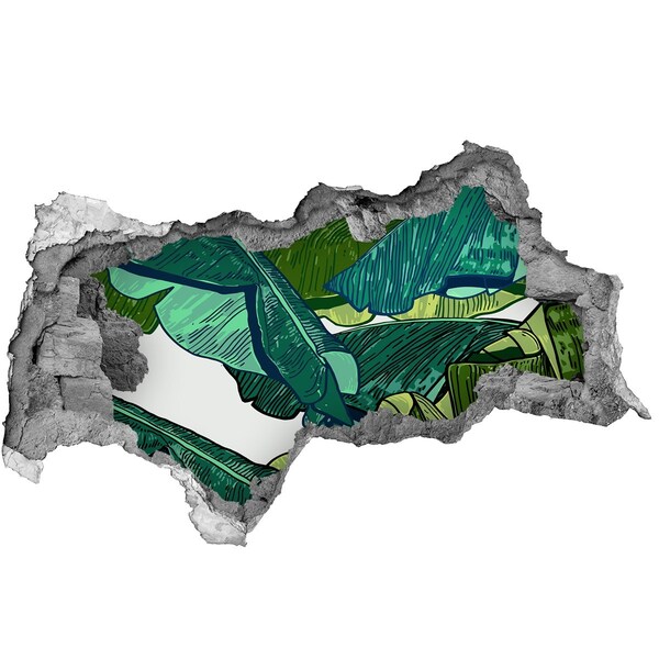 Fototapeta dziura na ścianę 3d Tropikalny ogród z liśćmi bananowca