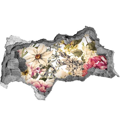 Naklejka 3D dziura samoprzylepna Kwiatowy ogród za ścianą