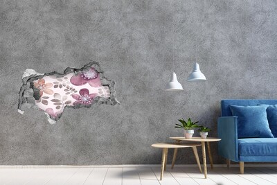 3D sticker gat in stenen muur Winters berglandschap