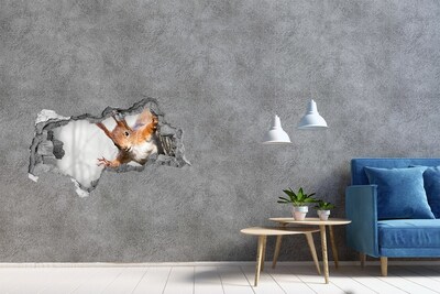 3D sticker gat in stenen muur Tijger in het wild