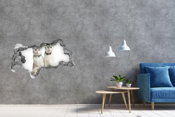 3D muursticker gescheurde muur Mand met brood