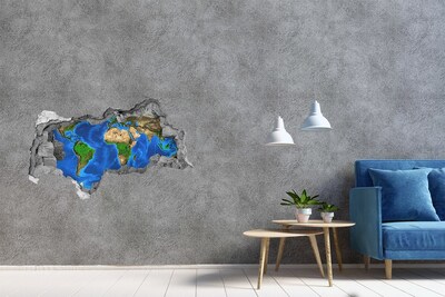 3D sticker gat in stenen muur Een transparante ruimte in een surrealistische stijl.