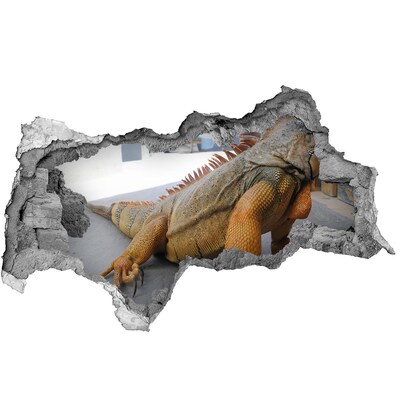 3D muursticker gescheurde muur Paars gras in een gat in de muur