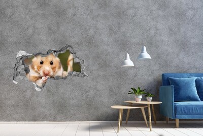 3D muursticker gescheurde muur Uitzicht op San Francisco met de Golden Gate Bridge.