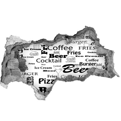 Zelfklevende 3D wandsticker illusie Citroencocktail in beton