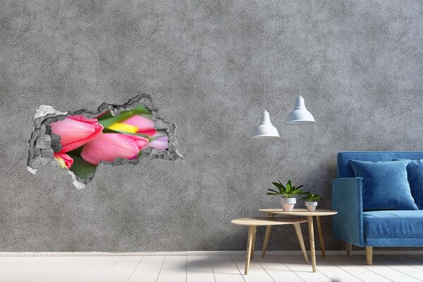Wandsticker 3D doorkijk Regendruppels achter de muur