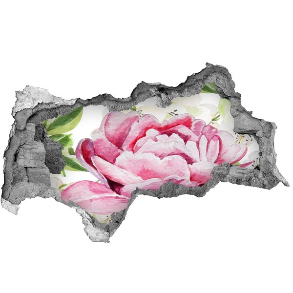 Zelfklevende 3D wandsticker illusie Een bloemenparadijs achter de muren.