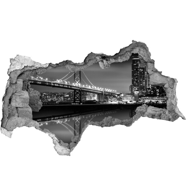 Samoprzylepna dziura na ścianę Most Golden Gate w nocy