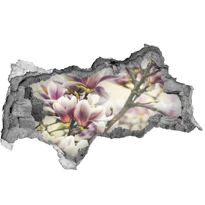3D sticker gat in stenen muur Een waterval te midden van het groen.