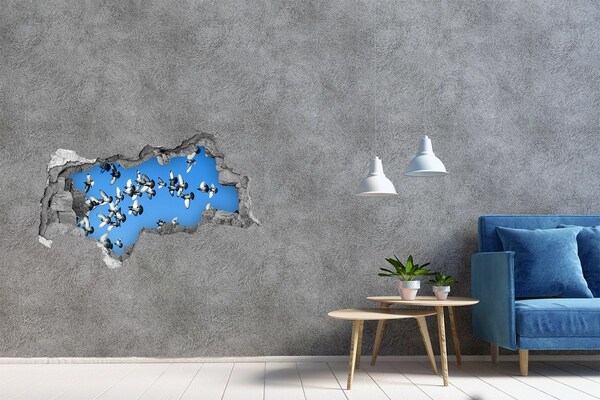 3D muursticker gescheurde muur Safari in Afrika