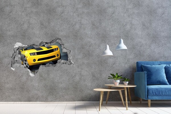 3D sticker gat in stenen muur Kristalhelder water in een gat in de muur