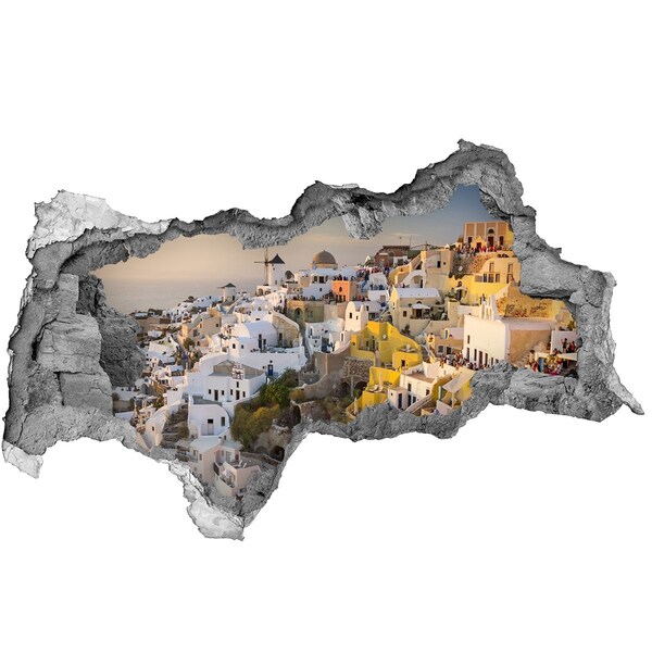 3D muursticker gescheurde muur Bloementuintje in de muur