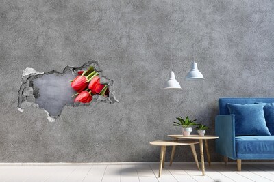 3D muursticker gescheurde muur Nachtelijke hemel boven de oceaan