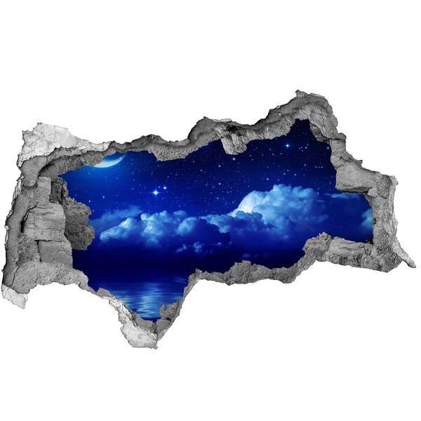 Wandsticker 3D doorkijk Tulpen in een gebroken muur