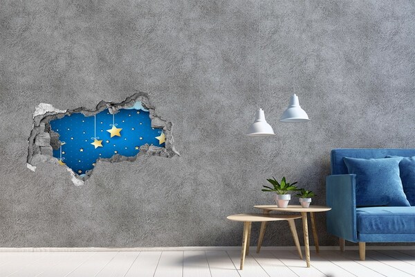3D muursticker gescheurde muur Een groene oase in beton.