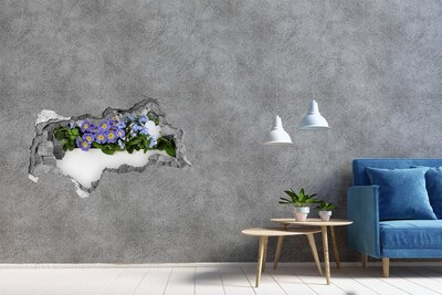 3D muursticker gescheurde muur Romantische ruimte met rozen