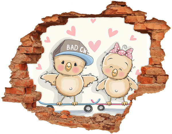 stickers trofast ikea Schattige vogeltjes op een skateboard