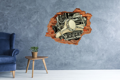 Foto zdjęcie dziura na ścianę Stylowy kokpit klasycznego samochodu