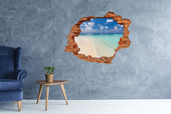 trapstickers Een paradijselijk strand met turquoise water.