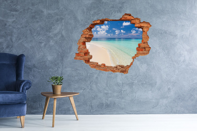 trapstickers Een paradijselijk strand met turquoise water.
