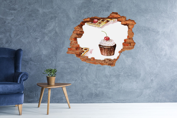 trap stickers Heerlijke cupcake met een kers