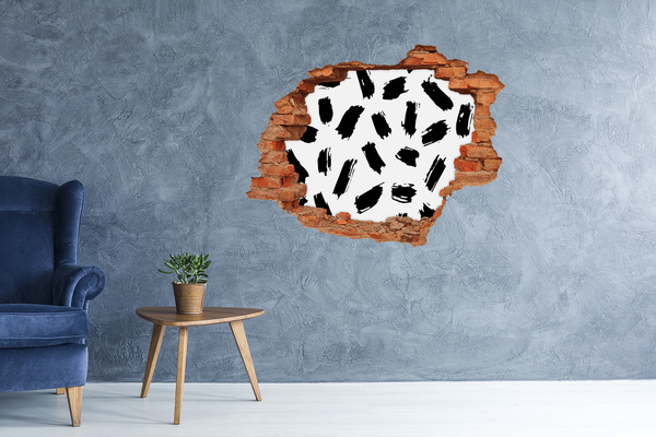 ikea malm stickers Een beschadigde muur met abstracte strepen.