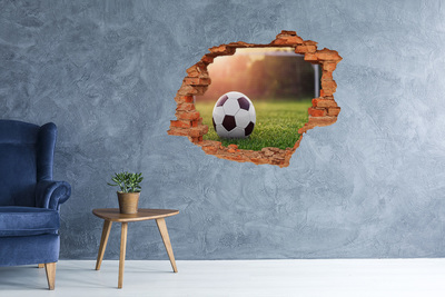 Vinyl muursticker 3D breekeffect Voetbalpoort op het veld