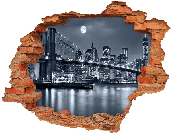 trap stickers De New York Bridge tegen de nachtelijke hemel